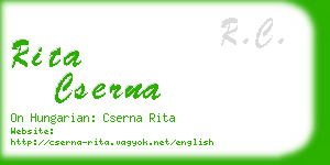 rita cserna business card